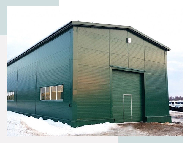 Двускатные ангары в Борзе