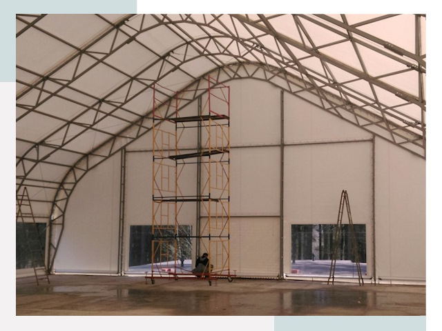 Шатровые ангары в Борзе