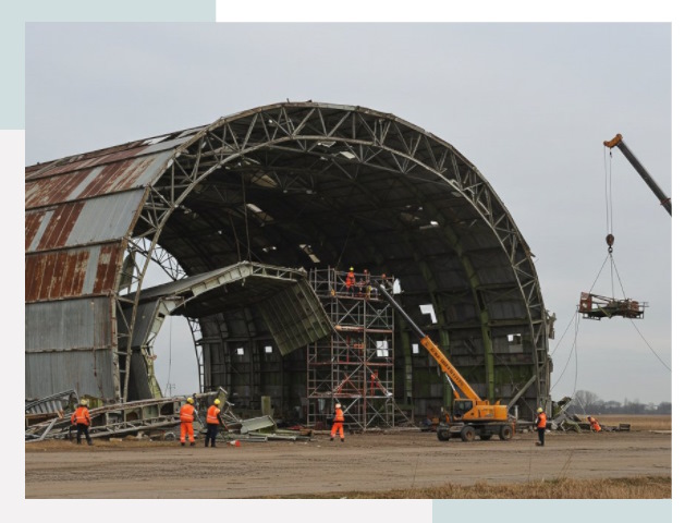 Демонтаж ангаров в Борзе